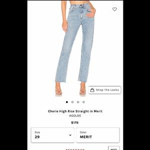 AGOLDE - Cherie High Rise Straight in Merit